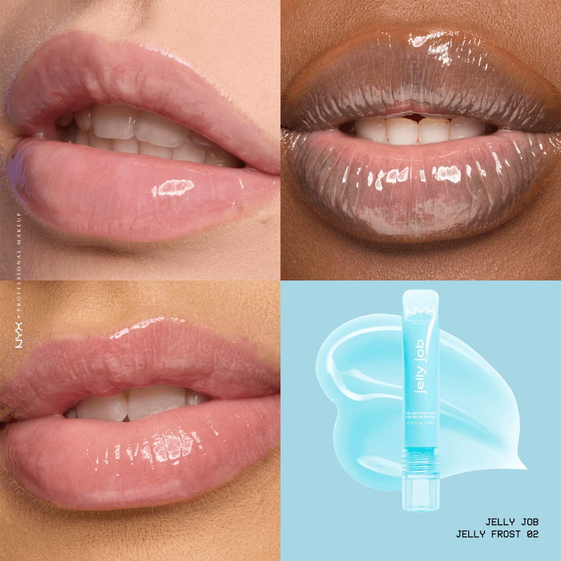 NYX Professional Makeup Jelly Job Läppglans 02 Jelly Frost 8 ml - produktbild 3