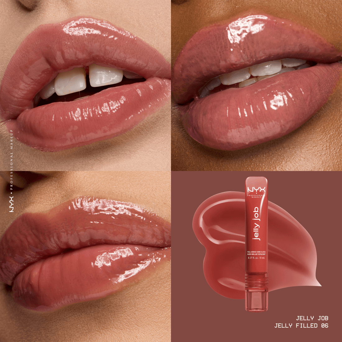 NYX Professional Makeup Jelly Job Läppglans 06 Jelly Filled 8 ml - produktbild 3