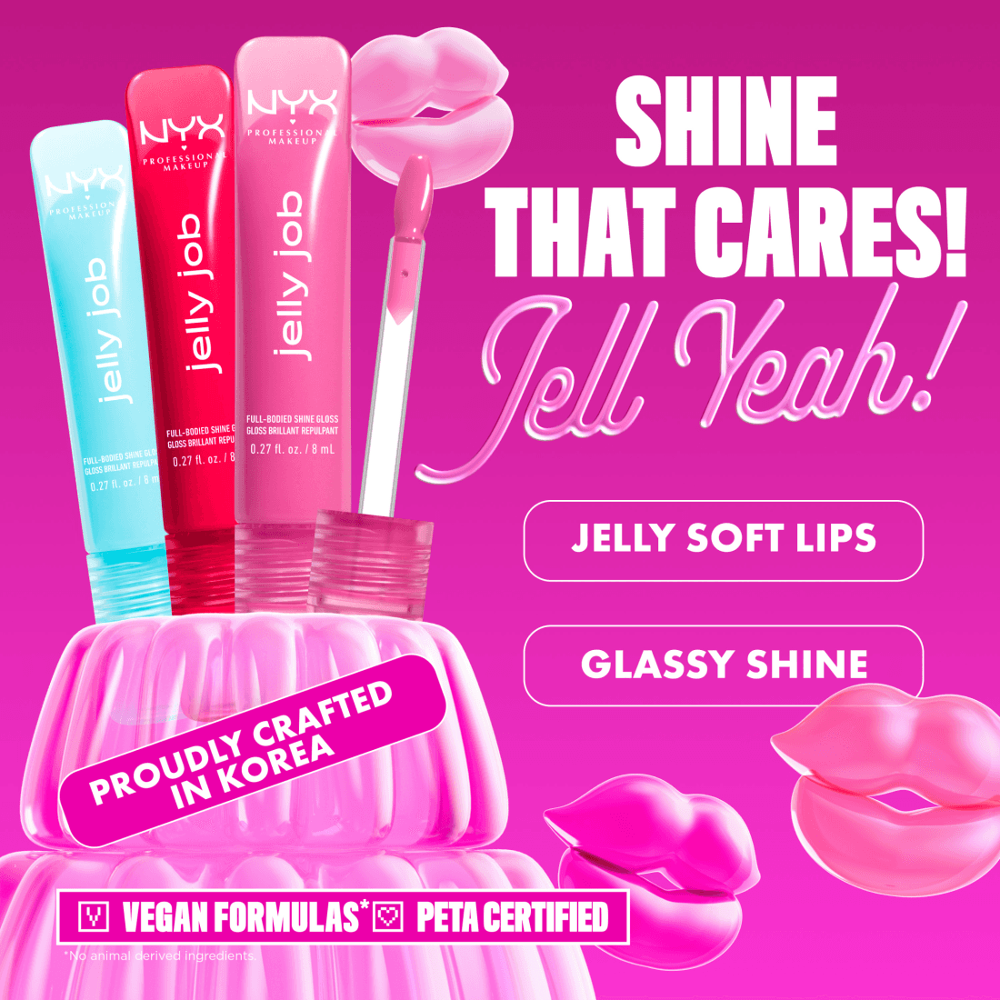 NYX Professional Makeup Jelly Job Läppglans 08 Jelly Kissed 8 ml - produktbild 4