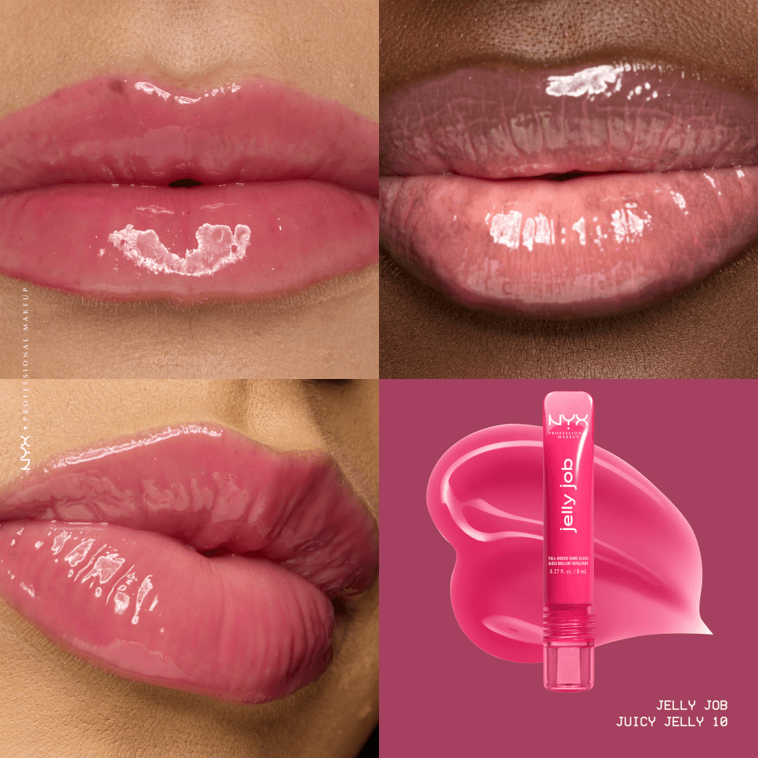 NYX Professional Makeup Jelly Job Läppglans 10 Juicy Jelly 8 ml - produktbild 3