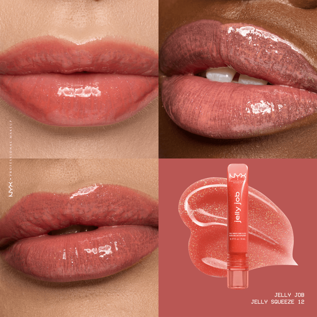 NYX Professional Makeup Jelly Job Läppglans 12 Jelly Squeeze 8 ml - produktbild 3