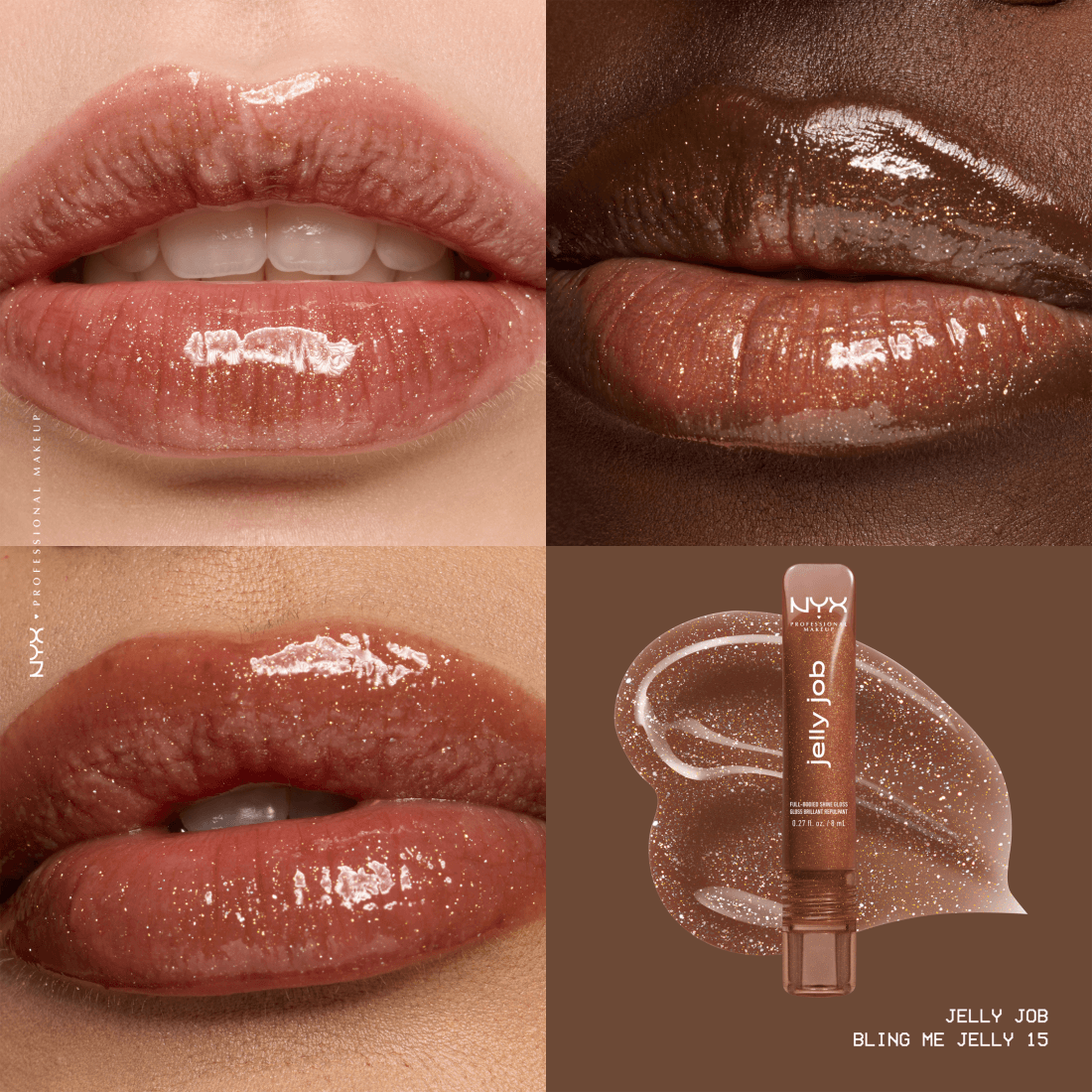 NYX Professional Makeup Jelly Job Läppglans 15 Bling Me Jelly 8 ml - produktbild 3