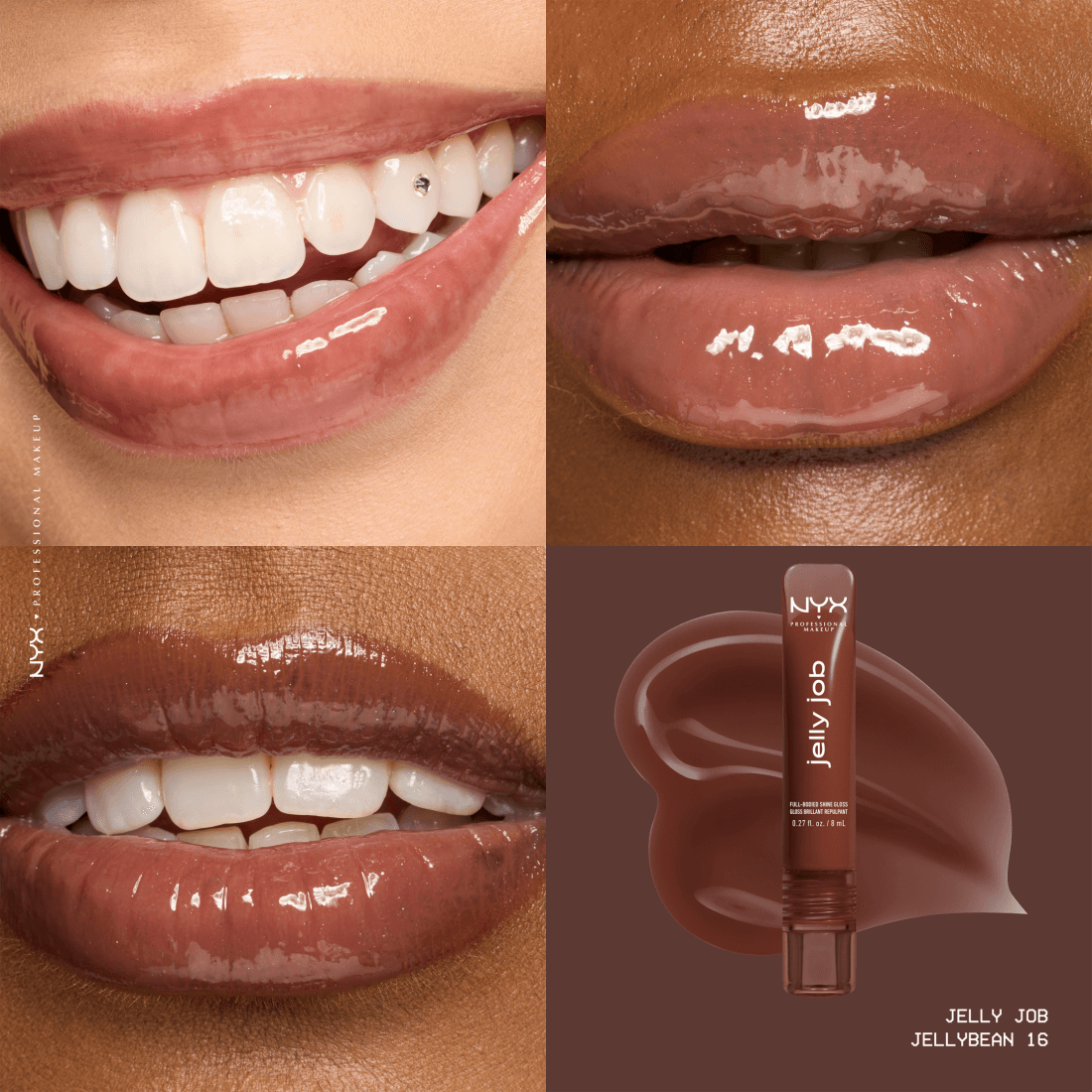 NYX Professional Makeup Jelly Job Läppglans 16 Jellybean 8 ml - produktbild 3