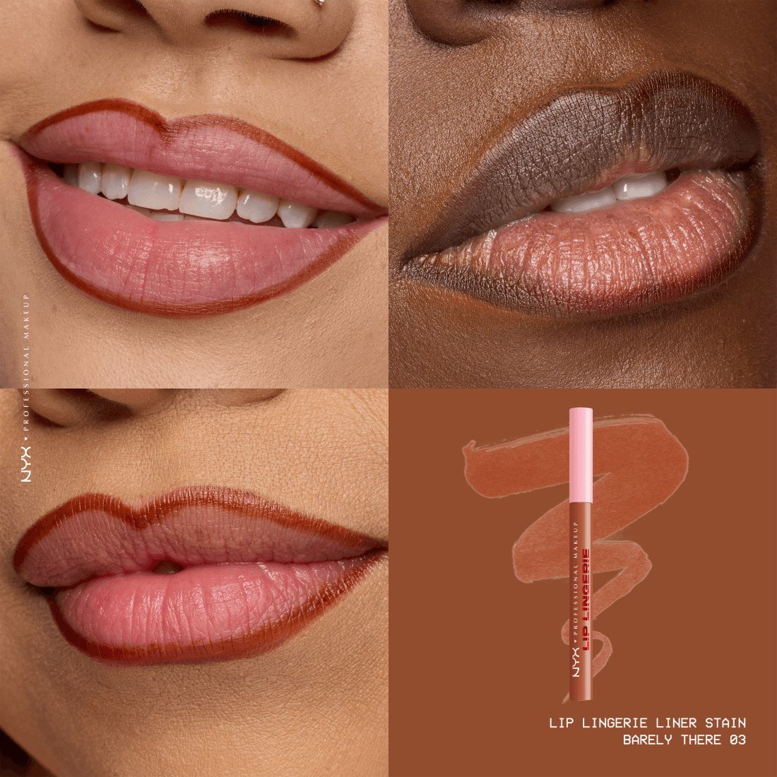 NYX Professional Makeup Lip Lingerie Liner Stain 03 Barely There 1 ml - produktbild 4