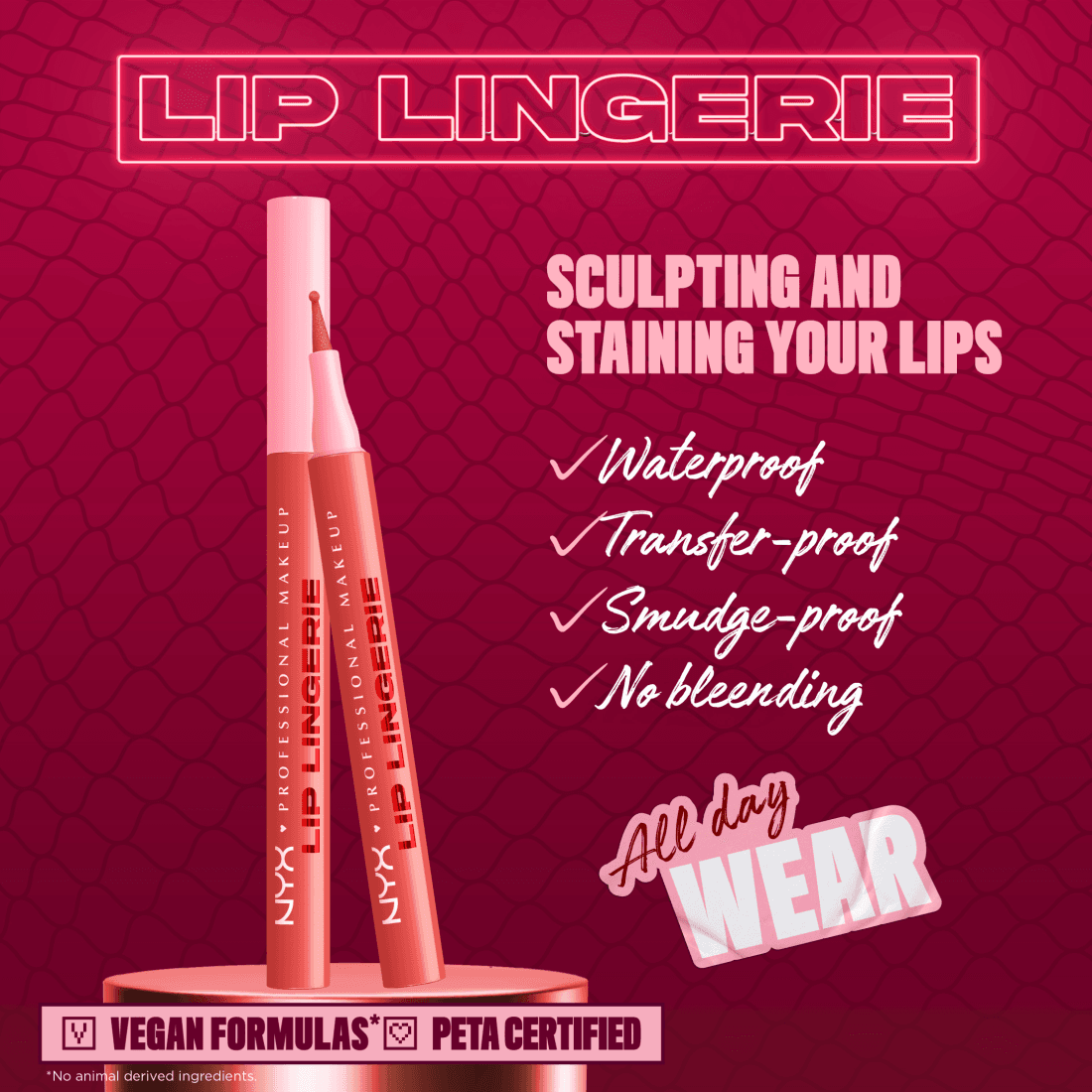 NYX Professional Makeup Lip Lingerie Liner Stain 09 Send Nudes 1 ml - produktbild 3