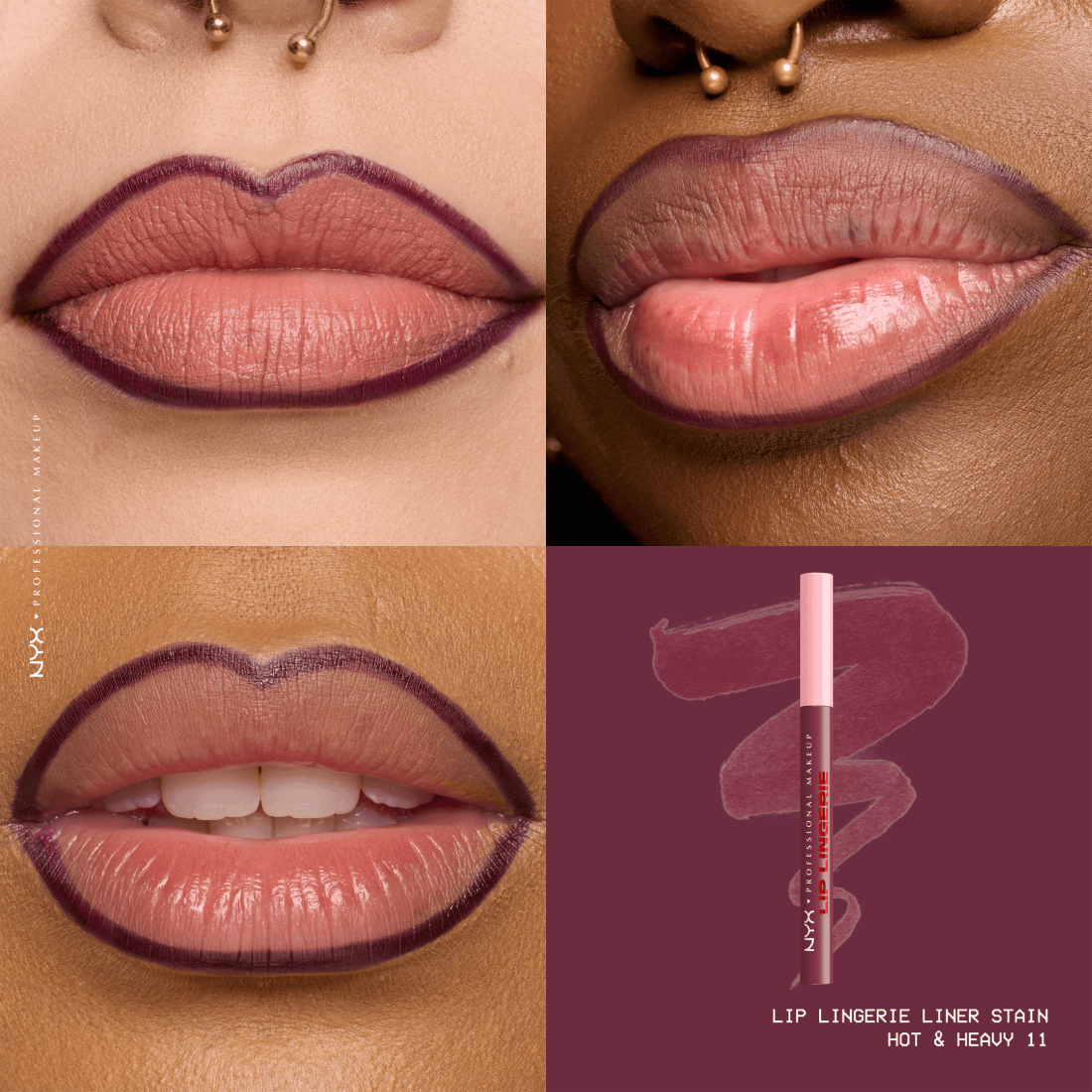 NYX Professional Makeup Lip Lingerie Liner Stain 11 Hot N Heavy 1 ml - produktbild 4