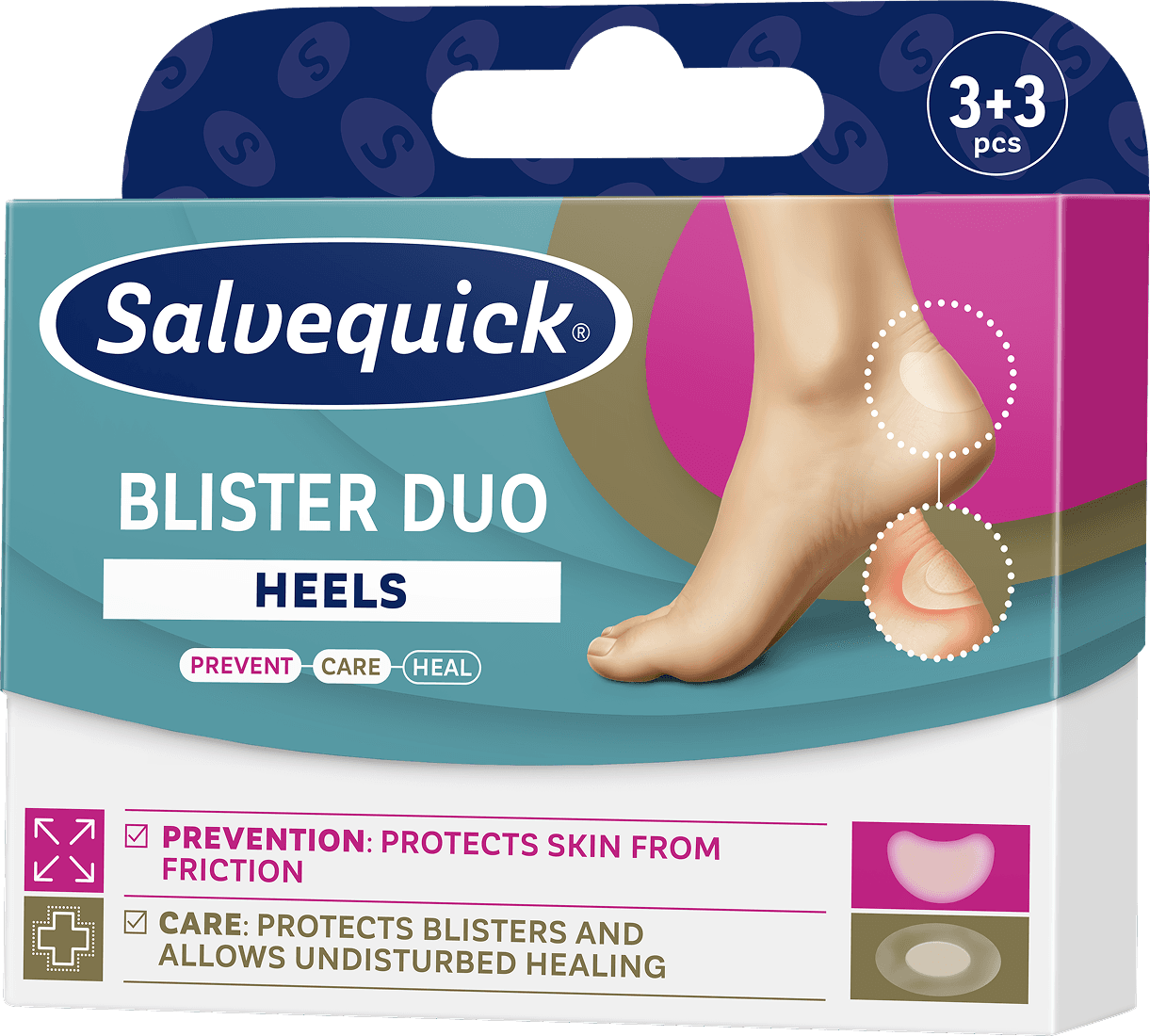 Salvequick Blister Duo Prevent and Care Heel 6 st