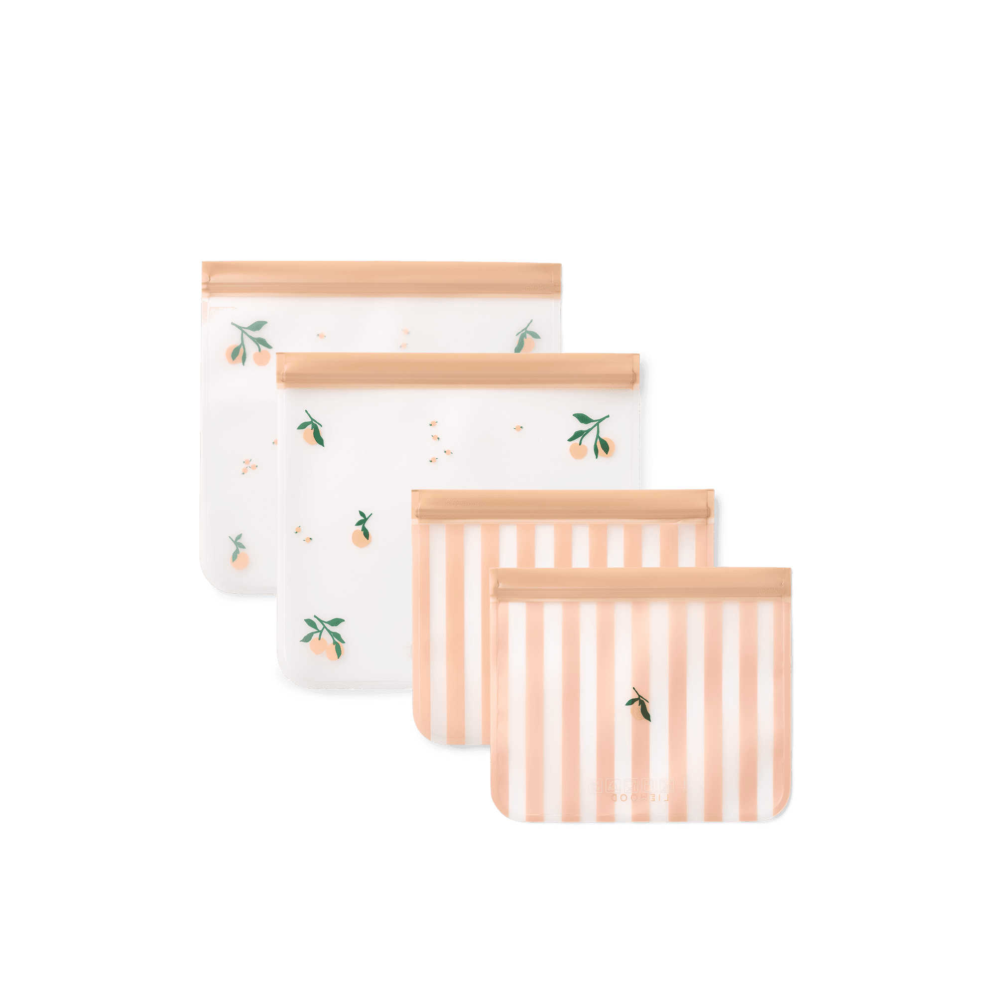 LIEWOOD Rebus Matpåsar Peach/Sea Shell 4-Pack