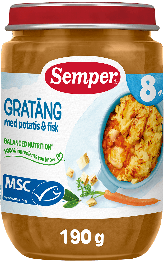 Semper Gratäng med Potatis & Fisk 8 månader 190 g