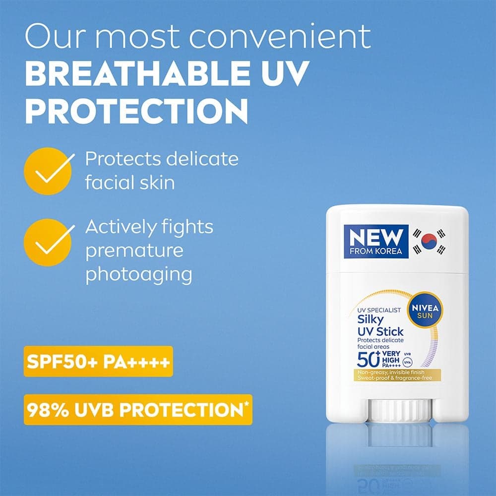 NIVEA SUN Solskydd UV Face Specialist Silky UV Stick SPF50+ 15 g - produktbild 4