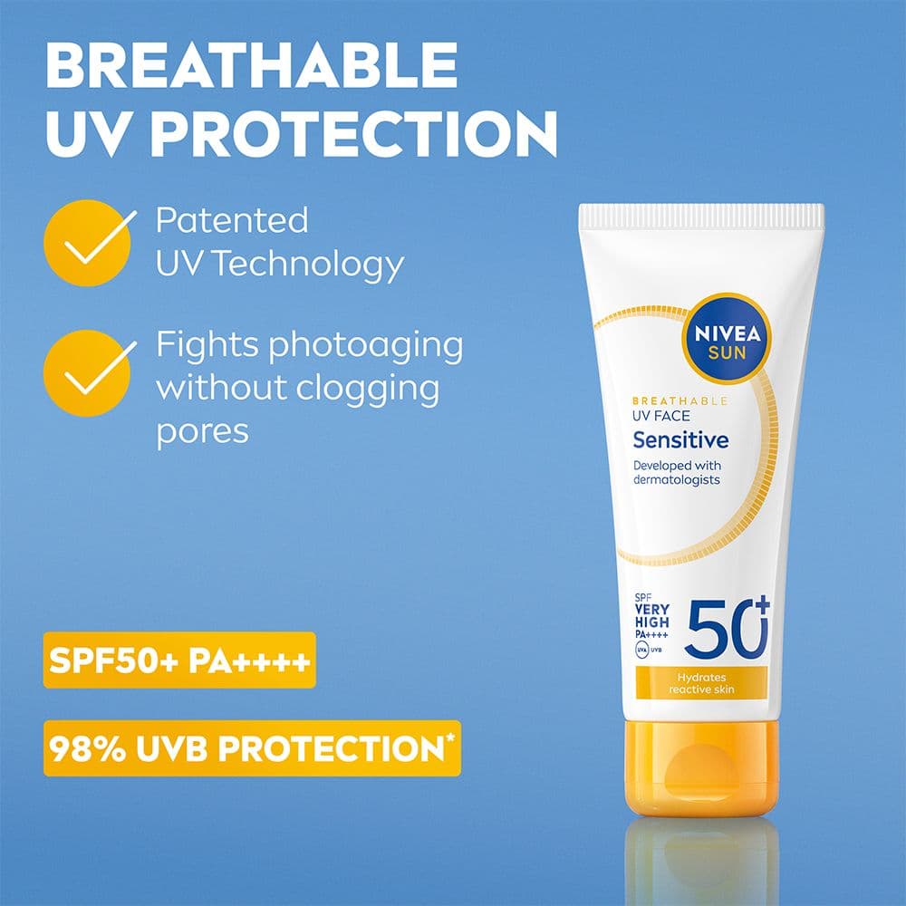 NIVEA SUN Solskydd Ansikte UV Face Sensitive SPF50+ 40 ml - produktbild 2