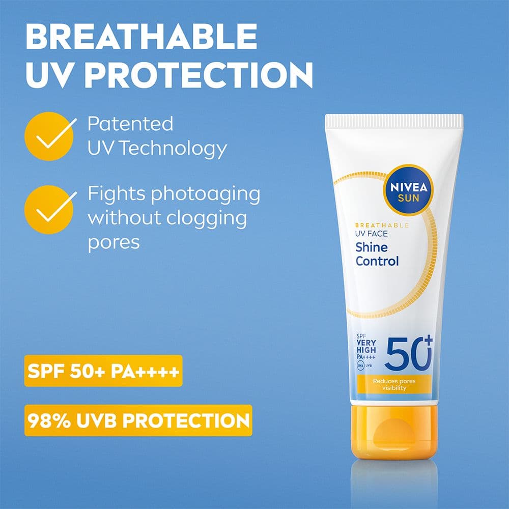 NIVEA SUN Solskydd ansikte UV Face Shine Control SPF50+ 40 ml - produktbild 2
