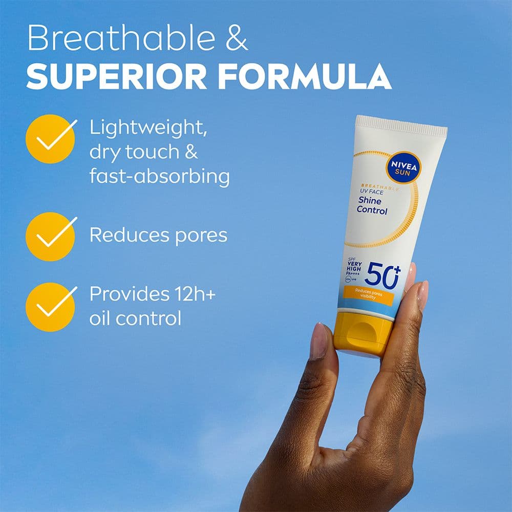 NIVEA SUN Solskydd ansikte UV Face Shine Control SPF50+ 40 ml - produktbild 3