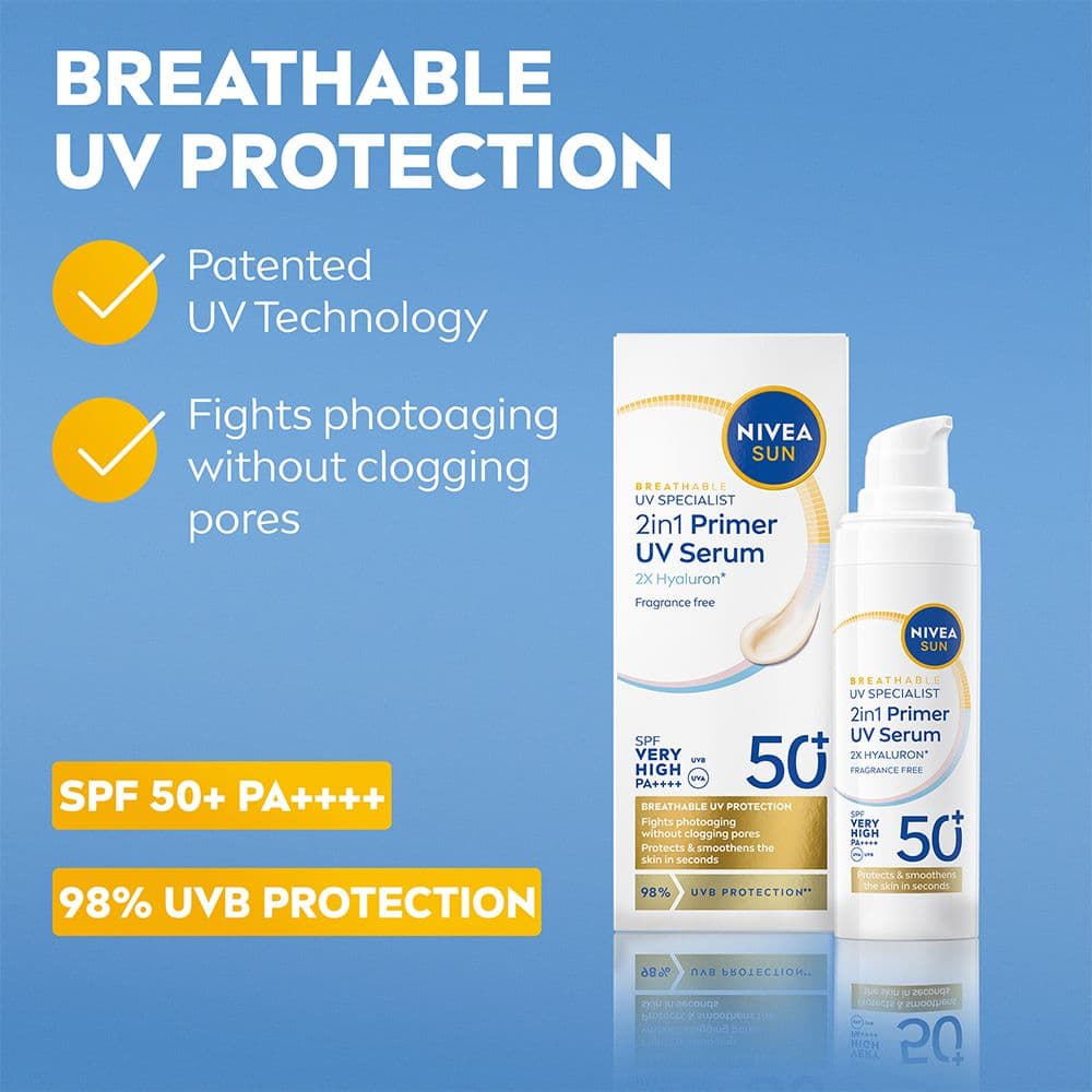 NIVEA SUN UV Face Specialist 2in1 Primer Daily UV Serum SPF50+ 30 ml - produktbild 2