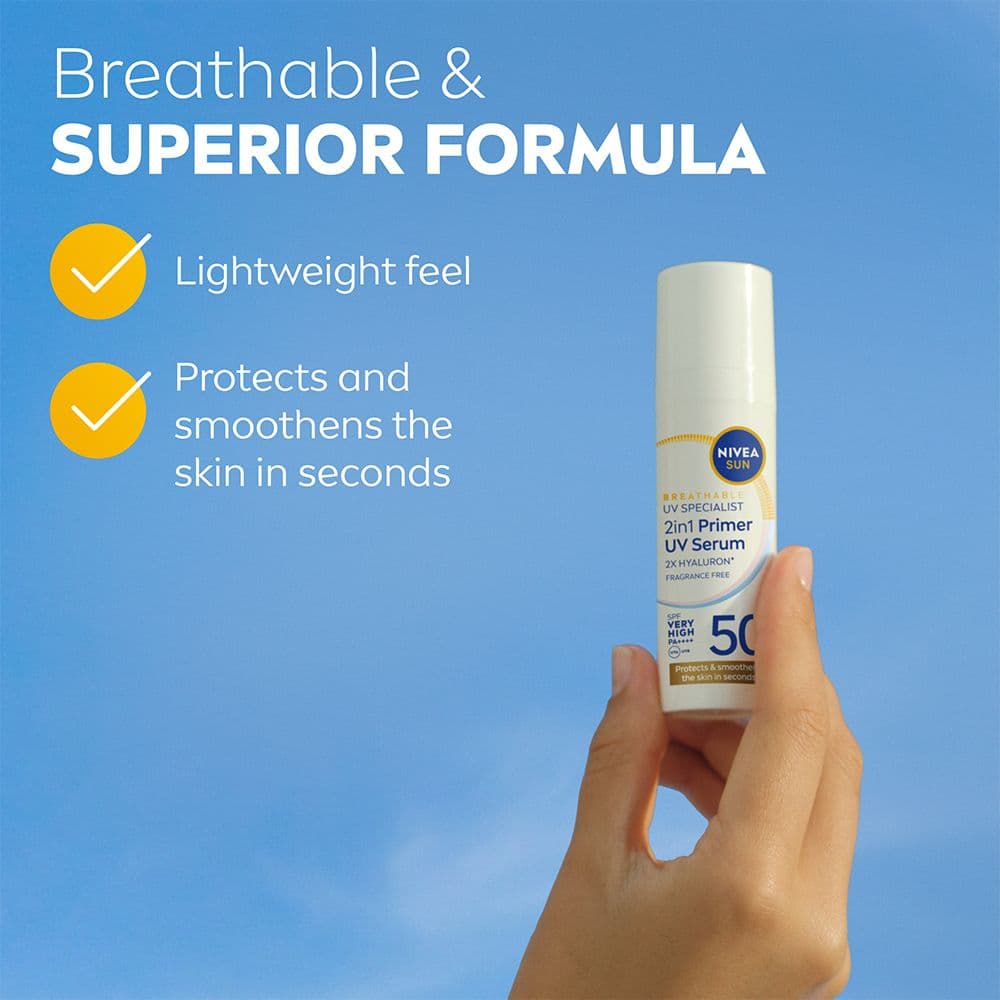 NIVEA SUN UV Face Specialist 2in1 Primer Daily UV Serum SPF50+ 30 ml - produktbild 3