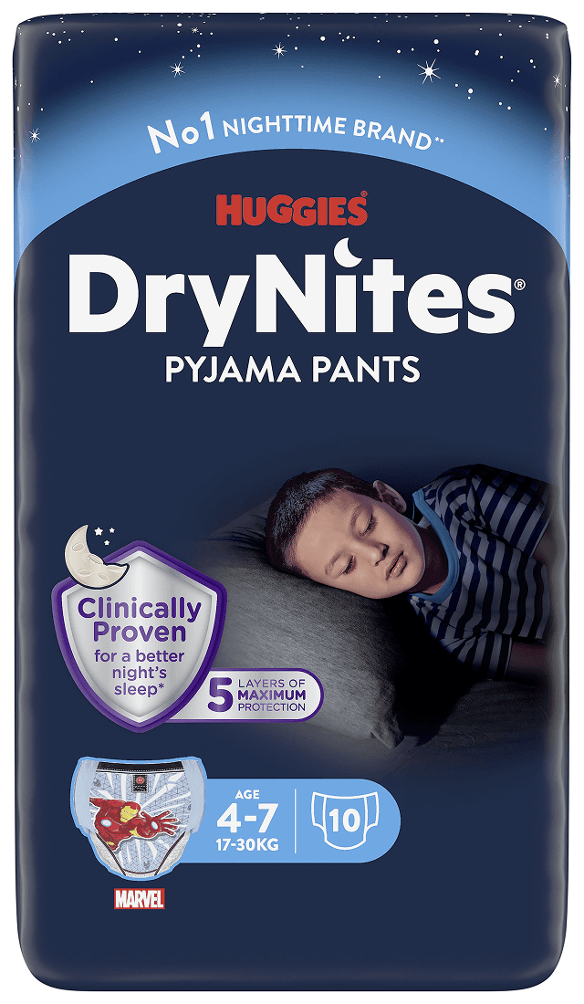 Huggies DryNites Pyjama Pants Boy 4-7 år 17-30 kg 10 st