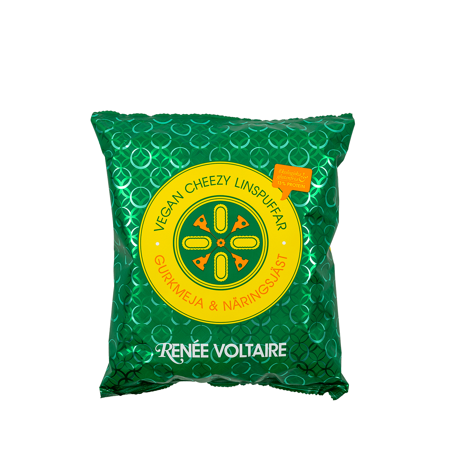 Renée Voltaire Vegan Cheezy Linspuffar Gurkmeja & Näringsjäst EKO 90 g