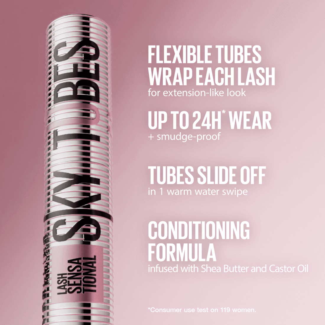 Maybelline New York Lash Sensational Sky Tubes Mascara Black 7,2 ml - produktbild 3