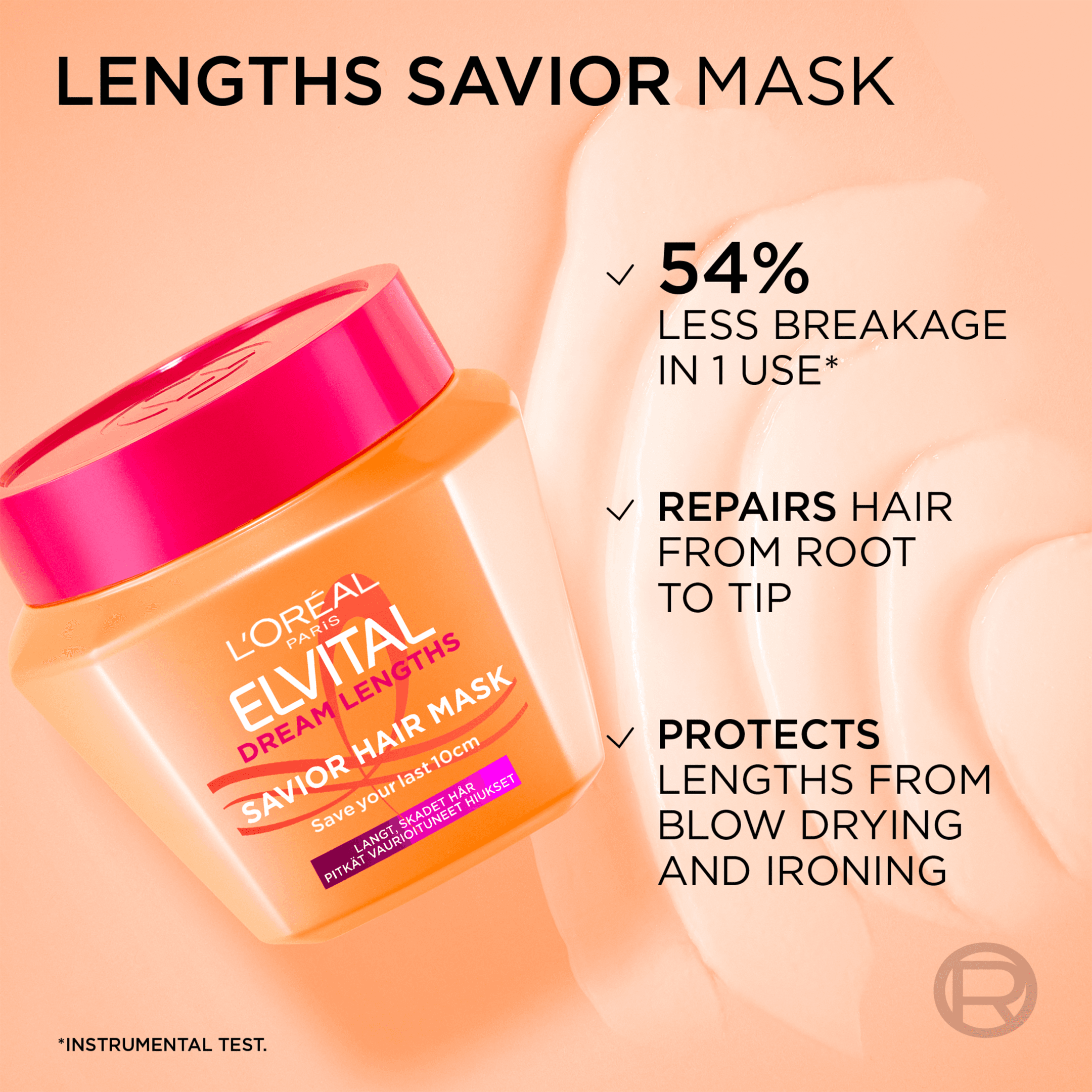 L'Oréal Paris Elvital Dream Length Long Damaged Hair Mask 300 ml - produktbild 4