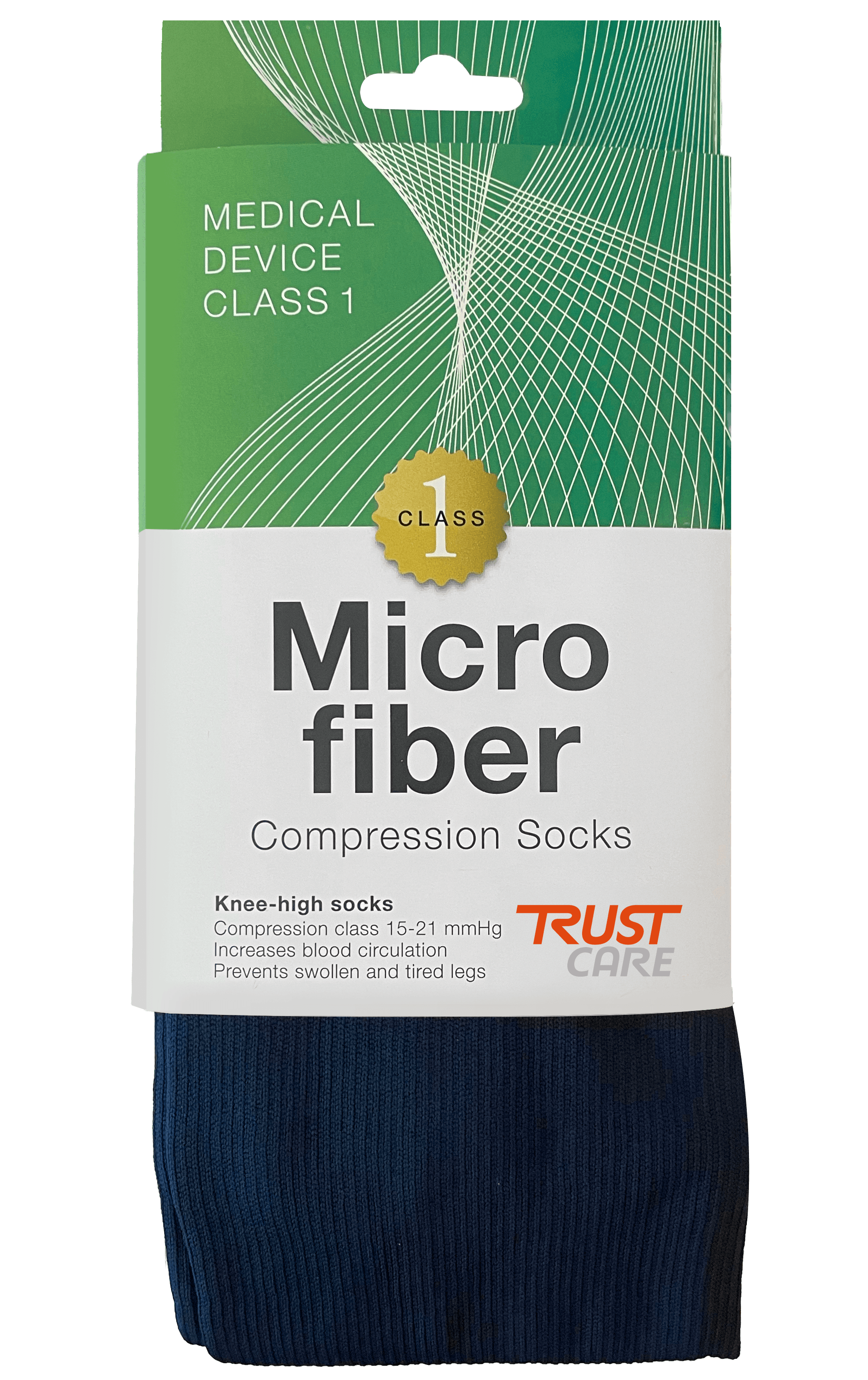 Trust Care Microfiber Compression Socks Mörkblå XL 2
