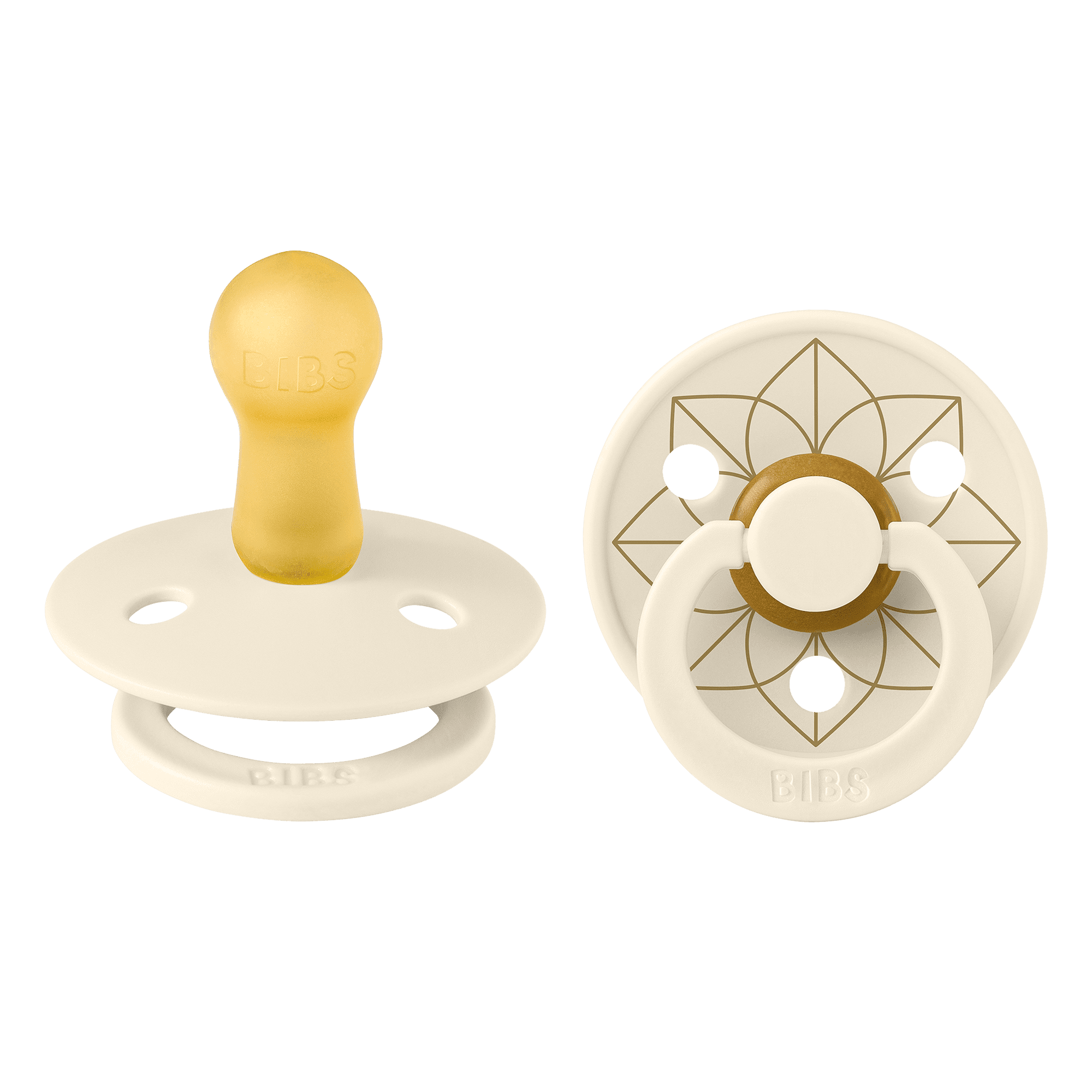 BIBS Studio Colour Noor Latex Size 2 Ivory Gold 2-pack