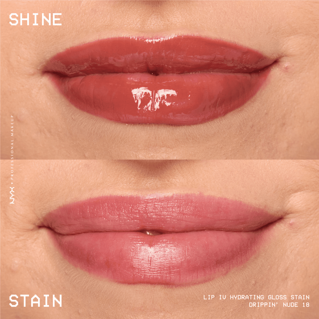 NYX Professional Makeup Lip I.V. Hydrating Gloss Stain Lip gloss 18 Drippin' Nude 5 ml 4