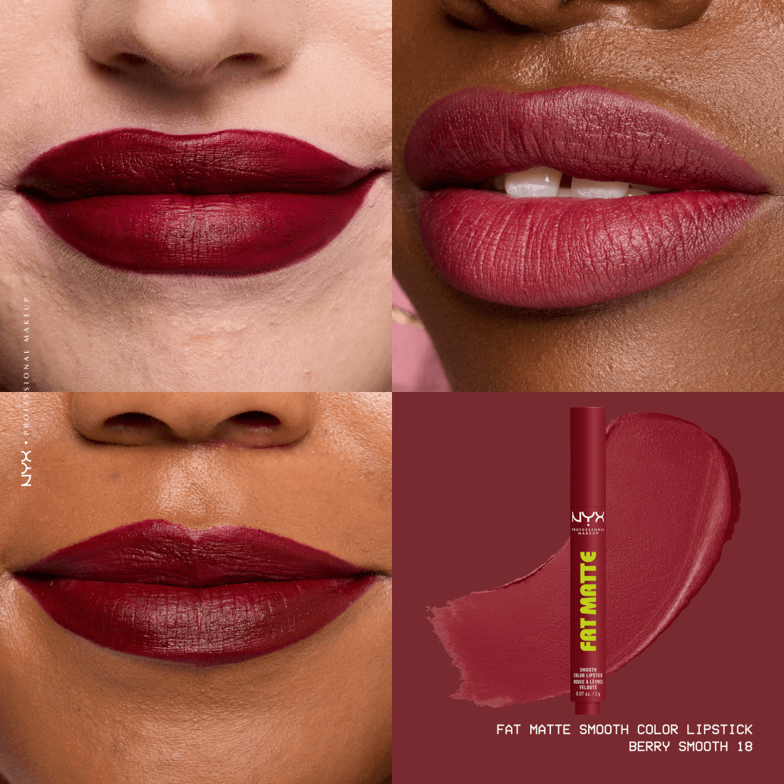 NYX Professional Makeup Fat Matte Slick Click Lip Balm 18 Berry Smooth 8 ml 4