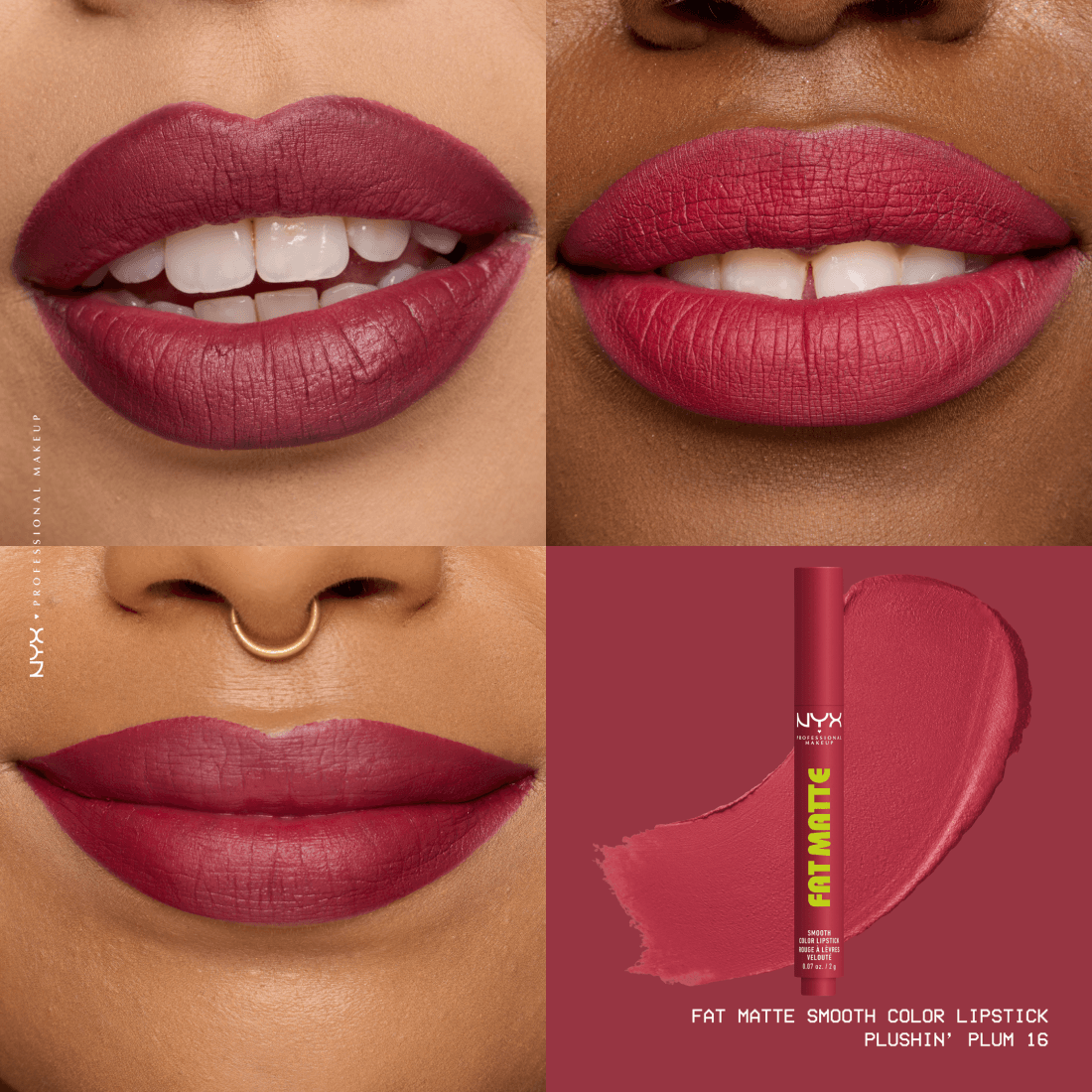 NYX Professional Makeup Fat Matte Slick Click Lip Balm 16 Plushin' Plum 8 ml 4