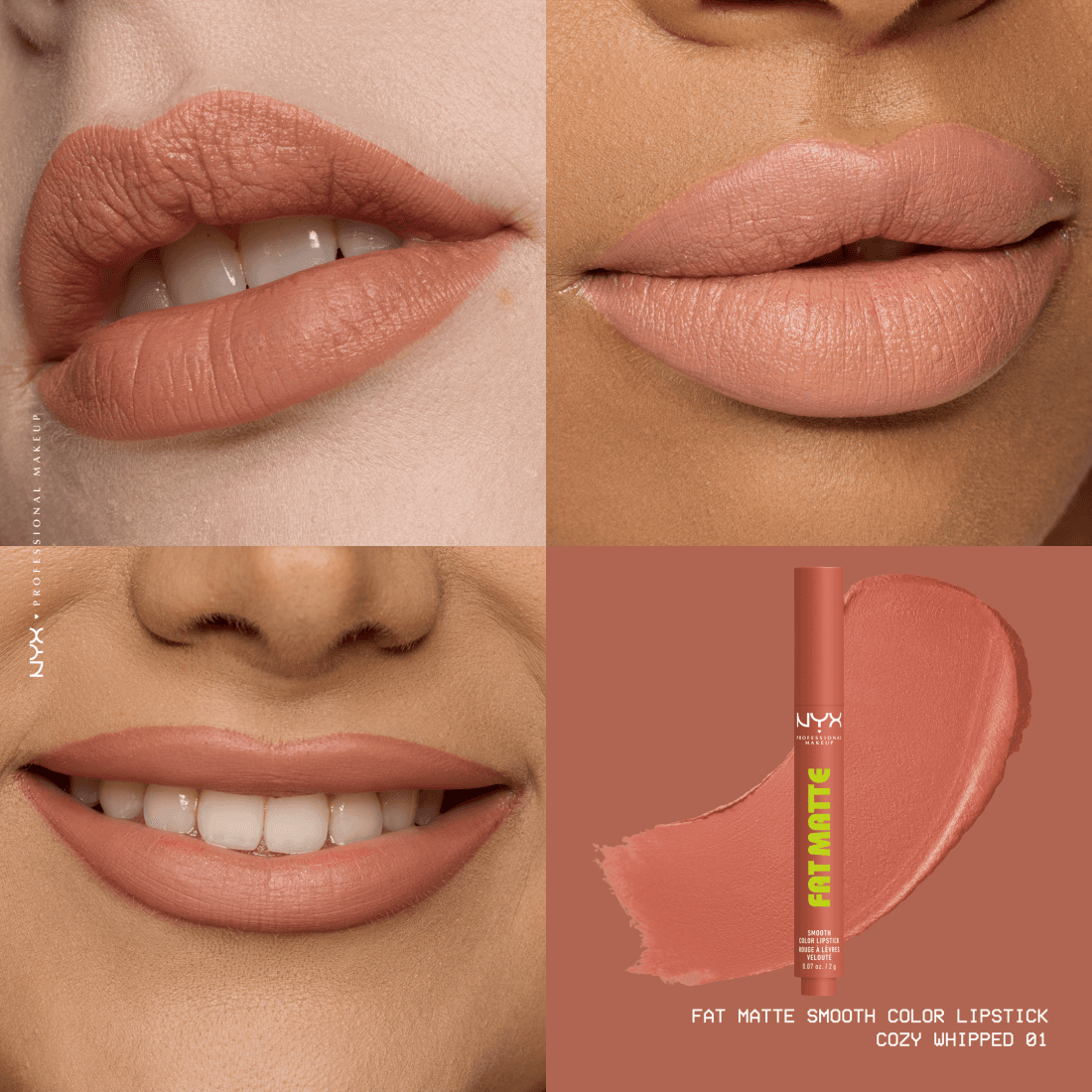 NYX Professional Makeup Fat Matte Slick Click Lip Balm 01 Cozy Whipped 8 ml 4