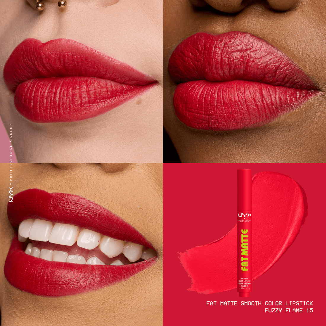 NYX Professional Makeup Fat Matte Slick Click Lip Balm 15 Fuzzy Flame 8 ml 4