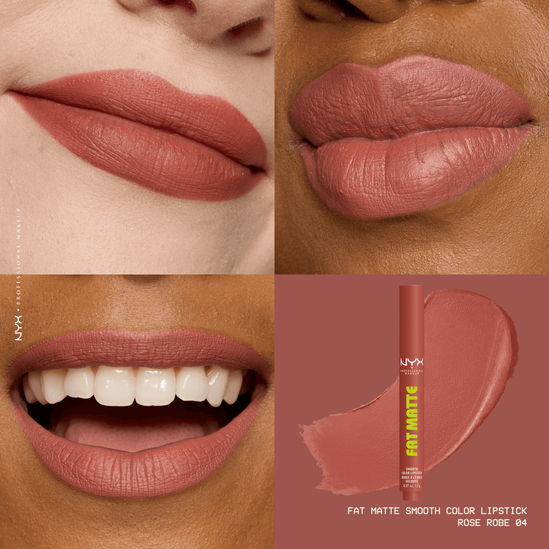 NYX Professional Makeup Fat Matte Slick Click Lip Balm 04 Rose Robe 8 ml 4