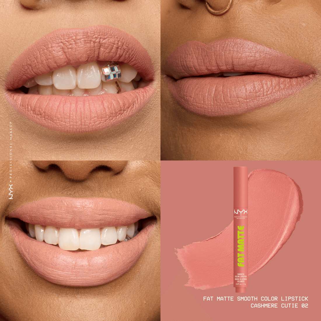NYX Professional Makeup Fat Matte Slick Click Lip Balm 02 Cashemere Cutie 8 ml 4