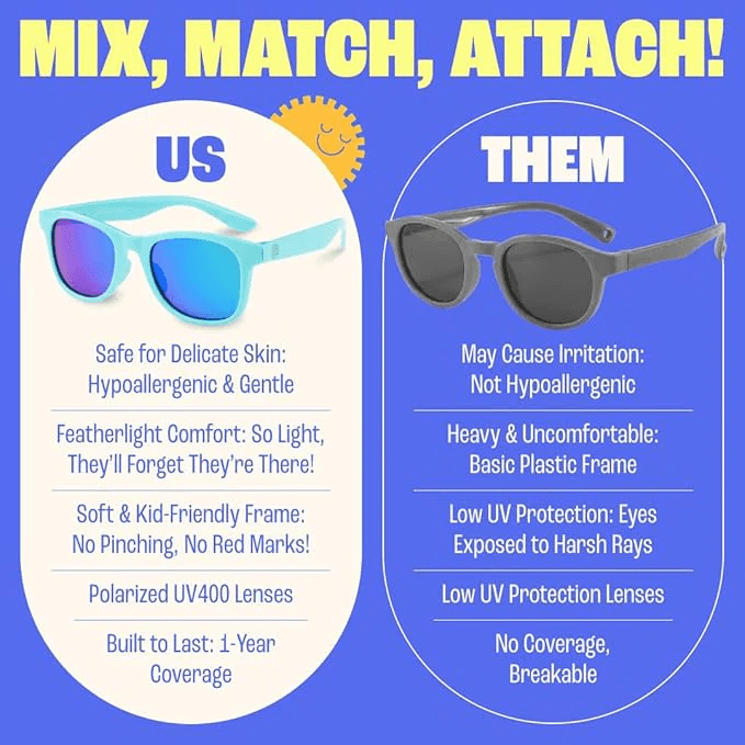 Baby Sunnies Kids Sunglasses Sky Blue 3-8 år 4