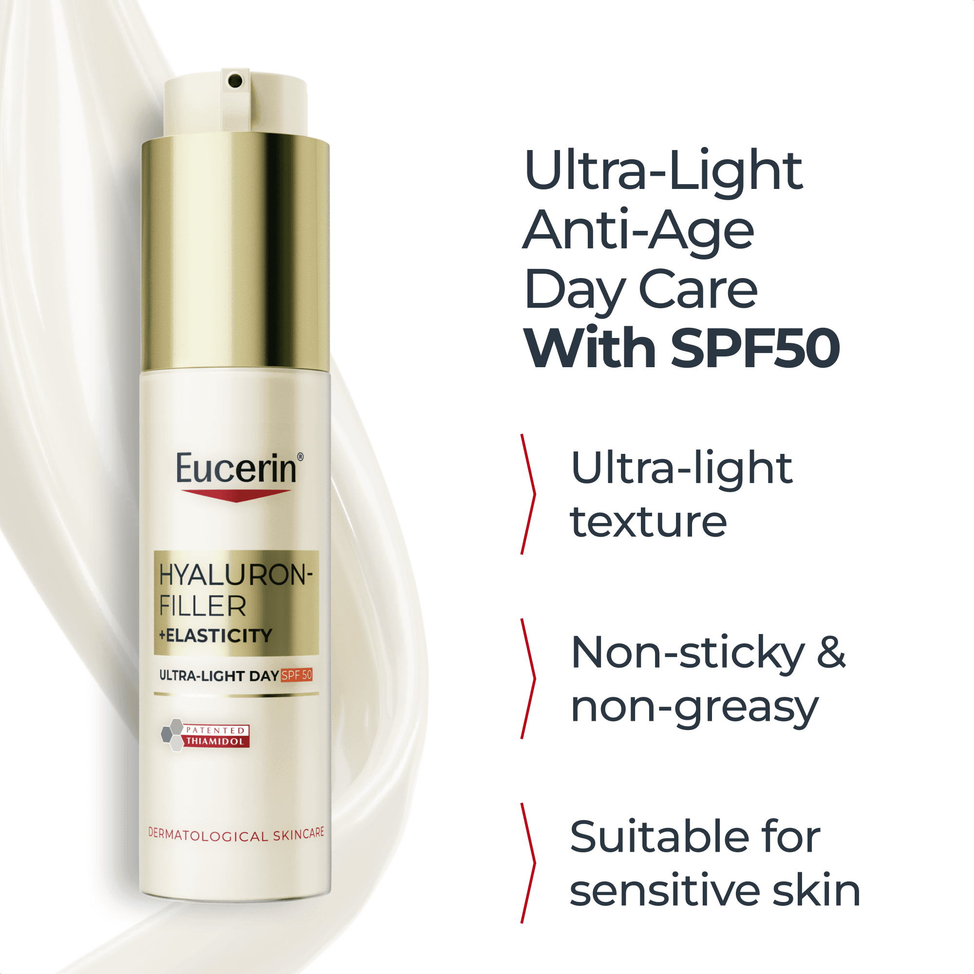 Eucerin Dagkräm Hyaluron-Filler+Elasticity Ultra-Light SPF50+ 50 ml 2