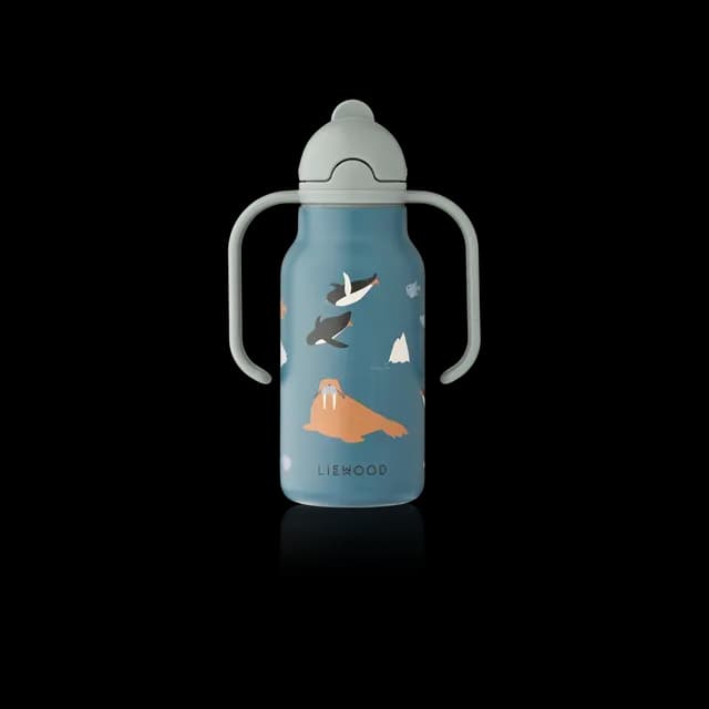 LIEWOOD Kimmie Sugrörsflaska Arctic Sea/Ocean view 250 ml