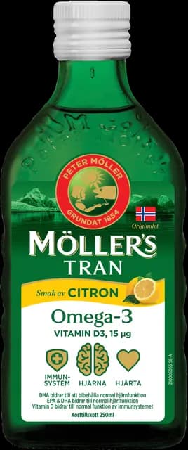 Möllers Tran Omega-3 +D3 Citron 250 ml
