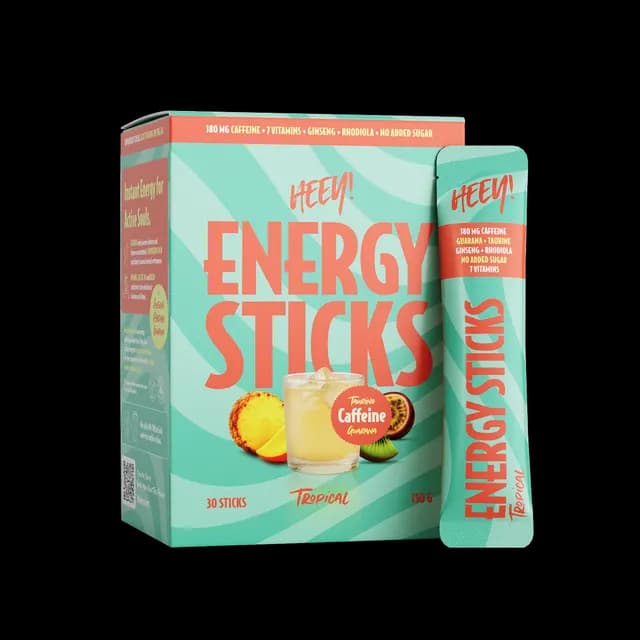 Heey! Energy Sticks Koffein + Guarana, Tropical 30 dospåsar