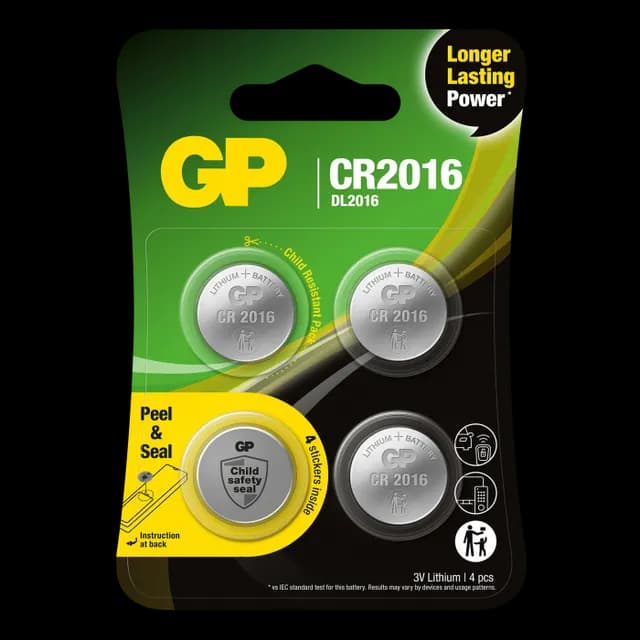 GP Batteries knappcell Litium CR2016 4-pack