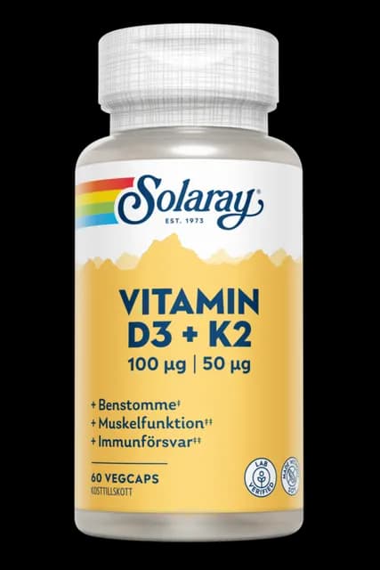 Solaray Vitamin D3 & K2 60 kapslar