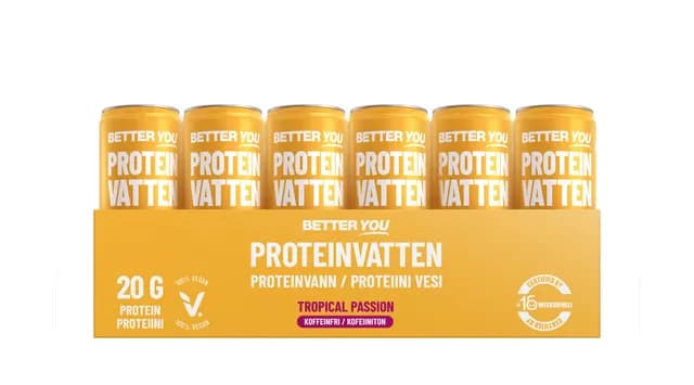 Better You Proteinvatten Tropical Passion Koffeinfri 330 ml 24 st