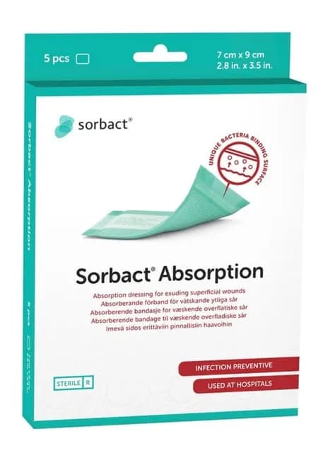 Sorbact Absorption absorberande förband 7x9 cm 5 st