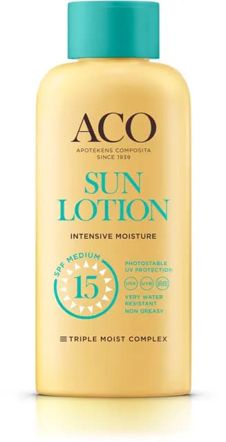 ACO Sun Lotion SPF15 Parfymfri Solskydd Kropp 200 ml