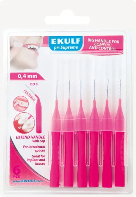 Ekulf Ph Supreme Mellanrumsborste Rosa 0,4 mm 6-pack