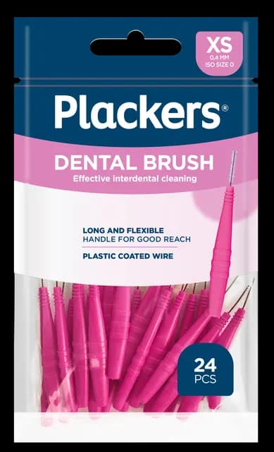Plackers Dental Brush XS 0,4 mm Mellanrumsborstar 24 st