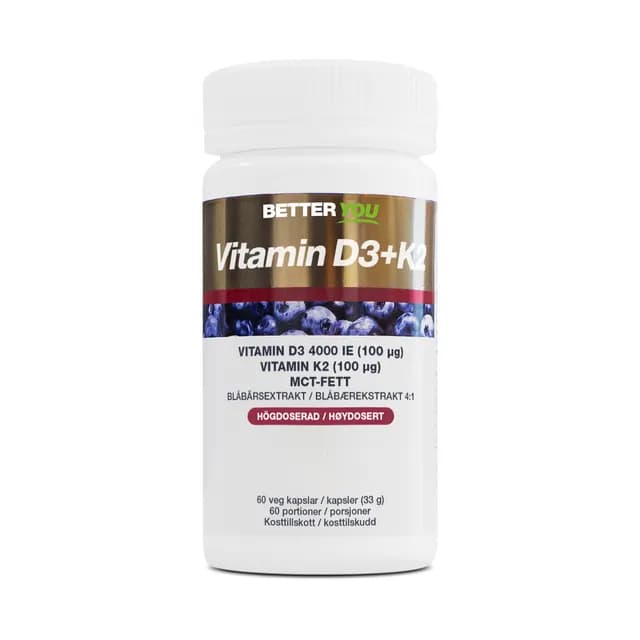Better You Vitamin D3 4000IE + K2 100 µg 60 kapslar