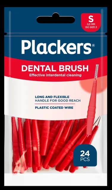 Plackers Dental Brush S 0,5 mm Mellanrumsborstar 24 st