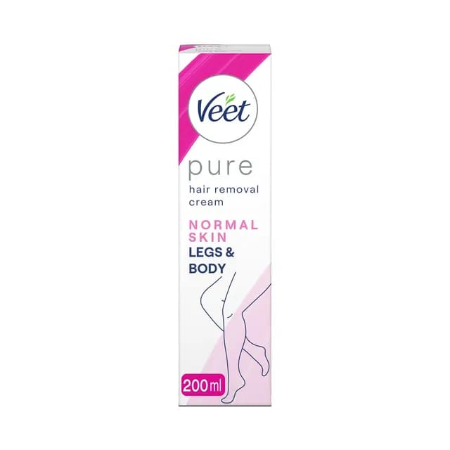 Veet Pure Hårborttagningskräm Ben & Kropp Normal Hud 200 ml