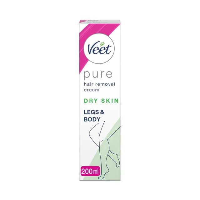 Veet Pure Hårborttagningskräm Ben & Kropp Torr Hud 200 ml