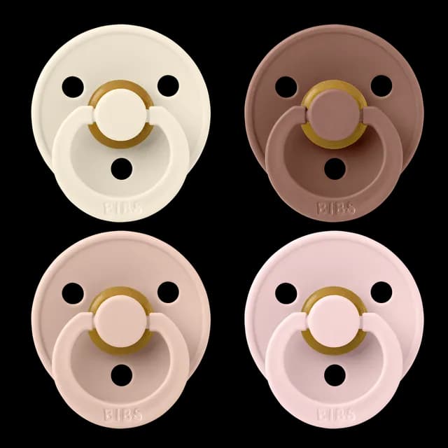 BIBS Colour Latex Size 1 Ivory/Blush/Woodchuck/Blossom 4-pack