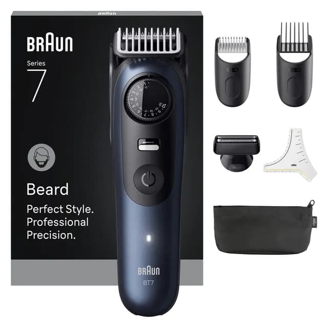 Braun Skäggtrimmer Series 7 +6 Barberverktyg BT7520 Blå